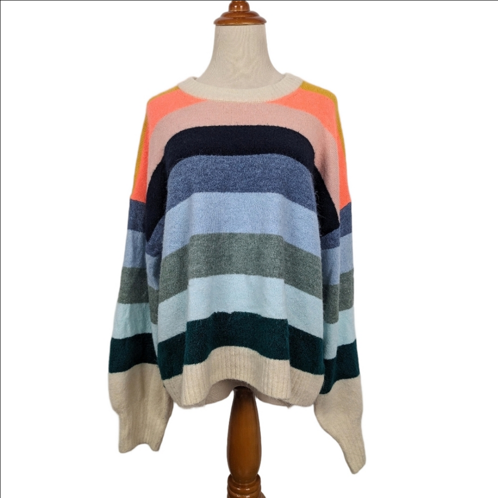 Gap Striped Sweater Large Rainbow